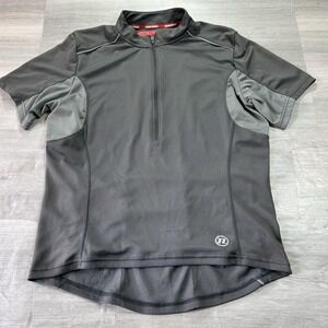 Novara Cycling Jersey Mens Large Gray 1/4 Zip Pockets Reflective Bike Shirt